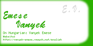 emese vanyek business card